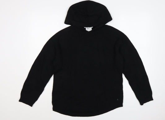 Replay Women’s Black S Hooded Knit Wool Blend Pullover Jumper