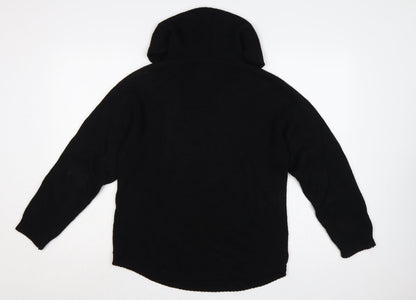 Replay Women’s Black S Hooded Knit Wool Blend Pullover Jumper