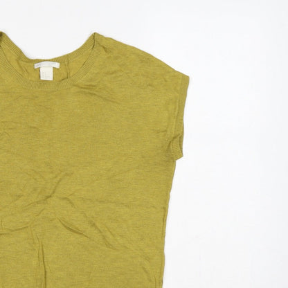 H&M Basic Women’s Yellow S Sleeveless Crew Neck Knit Vest Jumper