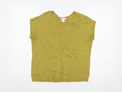 H&M Basic Women’s Yellow S Sleeveless Crew Neck Knit Vest Jumper