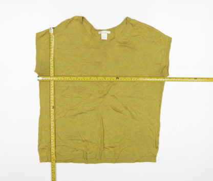 H&M Basic Women’s Yellow S Sleeveless Crew Neck Knit Vest Jumper