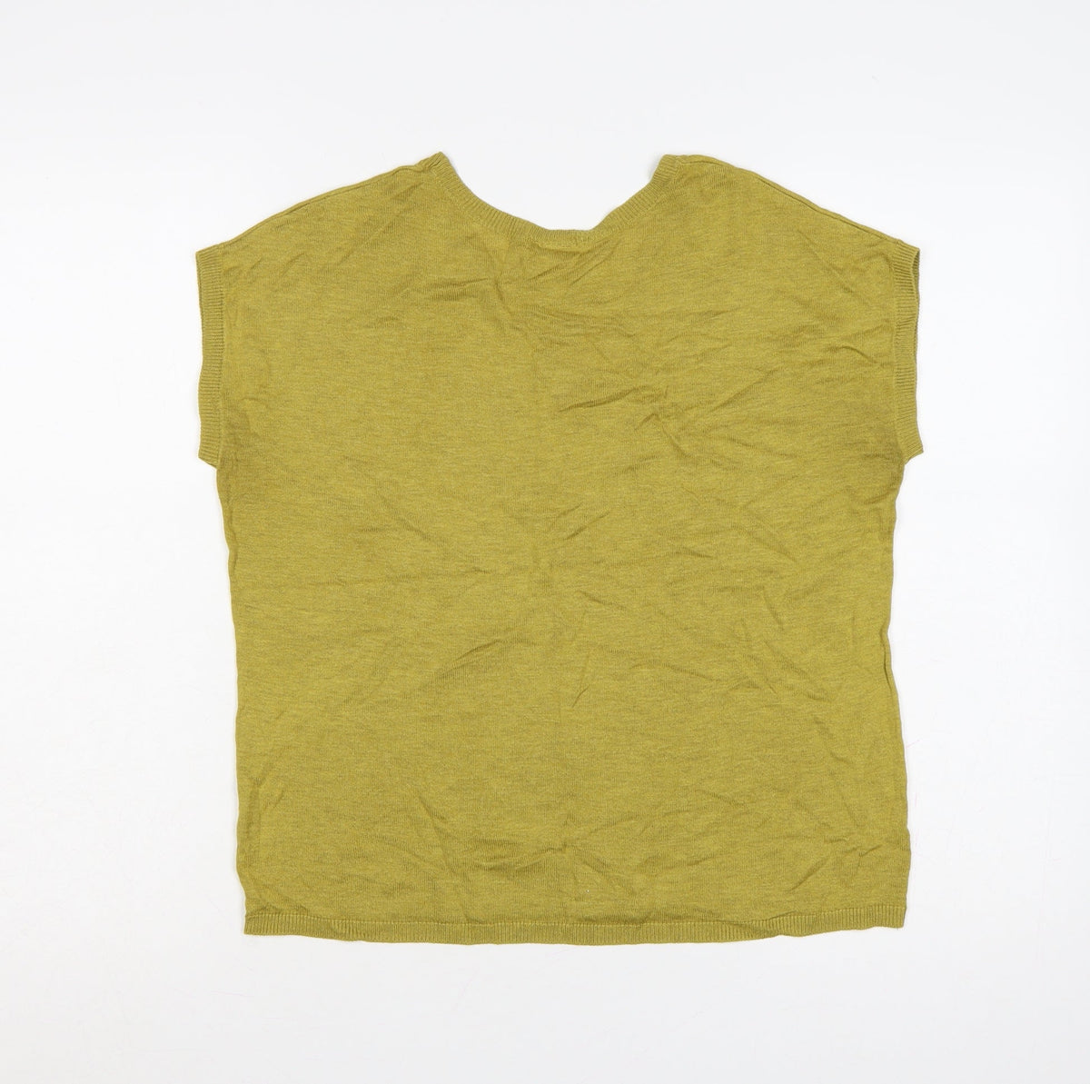 H&M Basic Women’s Yellow S Sleeveless Crew Neck Knit Vest Jumper