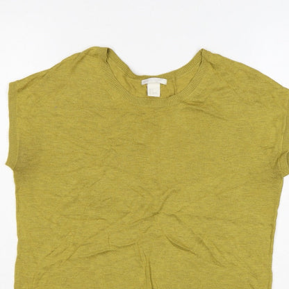 H&M Basic Women’s Yellow S Sleeveless Crew Neck Knit Vest Jumper