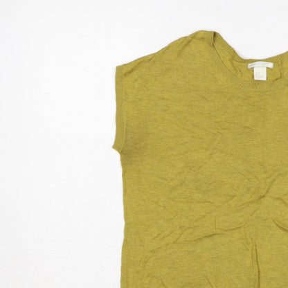 H&M Basic Women’s Yellow S Sleeveless Crew Neck Knit Vest Jumper