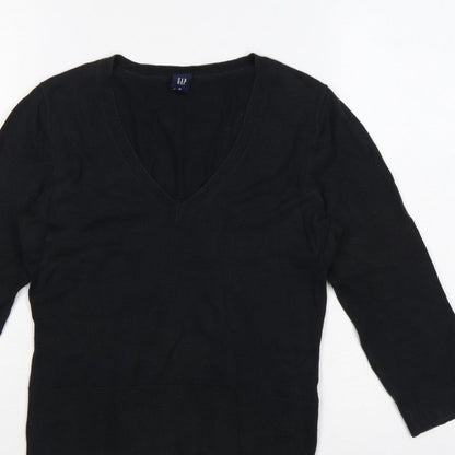GAP Women’s Black M V-Neck 3/4 Sleeve Knit Pullover Jumper
