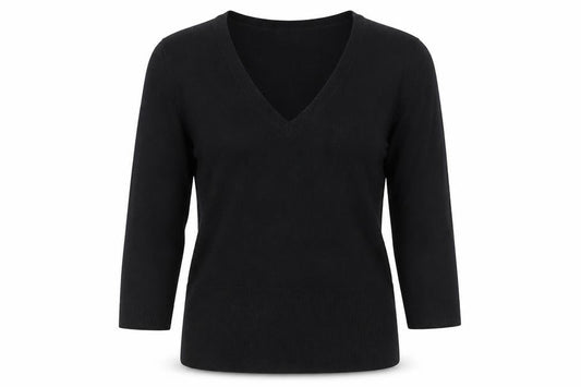 GAP Women’s Black M V-Neck 3/4 Sleeve Knit Pullover Jumper