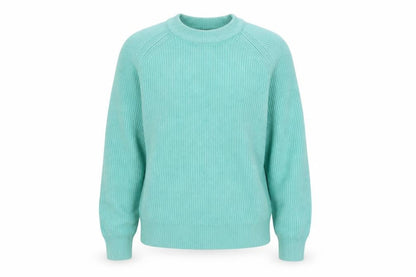 Marks & Spencer Women Green M Cotton Raglan Crew Neck Knit Jumper