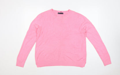 Marks and Spencer Women Pink Size 16 Crew Neck Knit Pullover Jumper