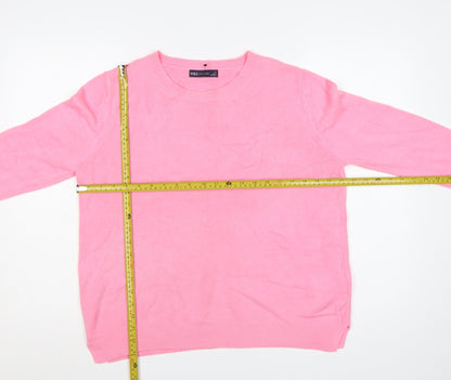 Marks and Spencer Women Pink Size 16 Crew Neck Knit Pullover Jumper