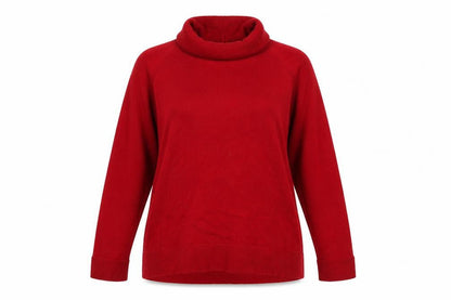 Marks and Spencer Women Red UK 14 Wool Blend Roll Neck Jumper