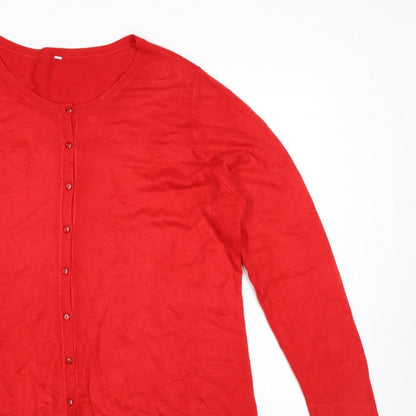 BHS Women’s Red Size 20 Round Neck Button Knit Cardigan