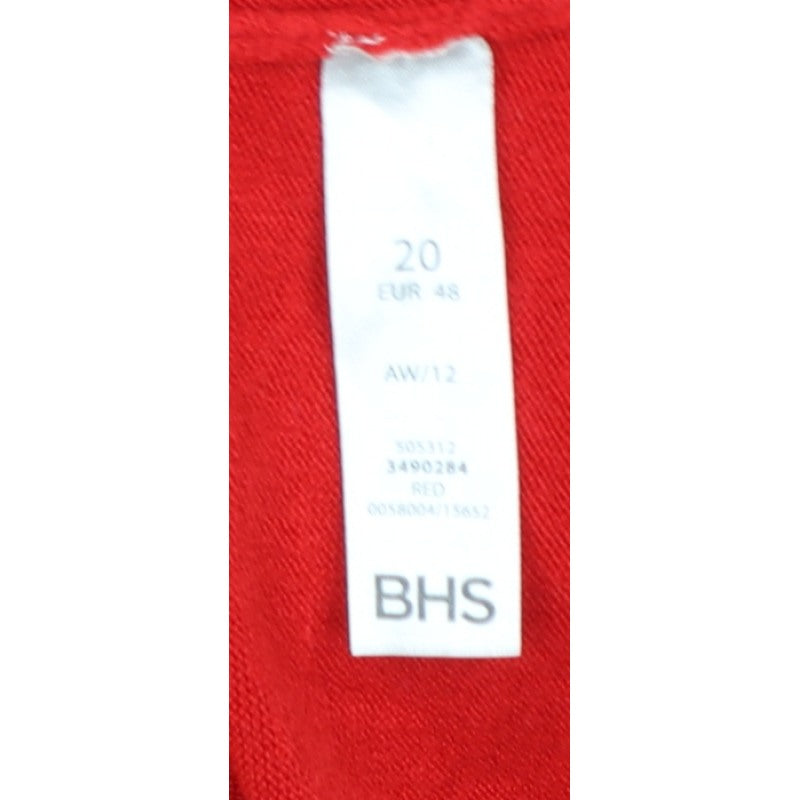 BHS Women’s Red Size 20 Round Neck Button Knit Cardigan