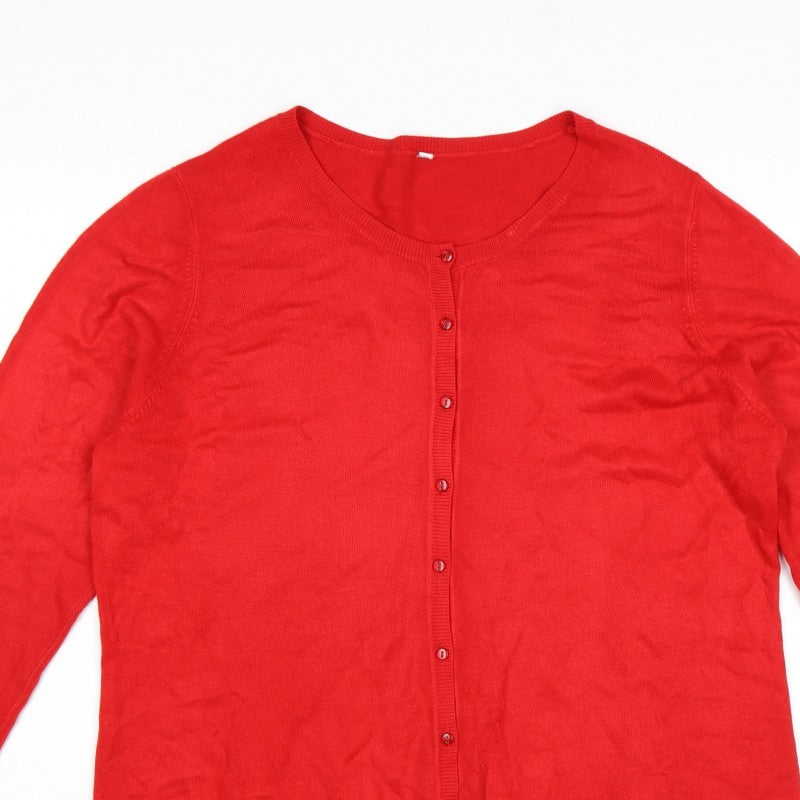 BHS Women’s Red Size 20 Round Neck Button Knit Cardigan