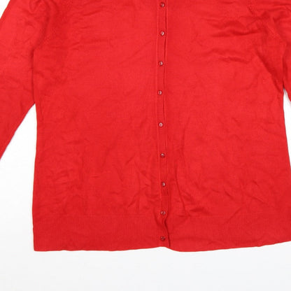 BHS Women’s Red Size 20 Round Neck Button Knit Cardigan
