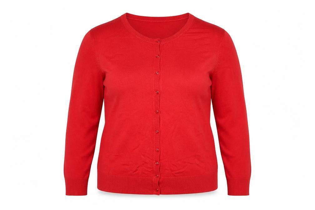 BHS Women’s Red Size 20 Round Neck Button Knit Cardigan