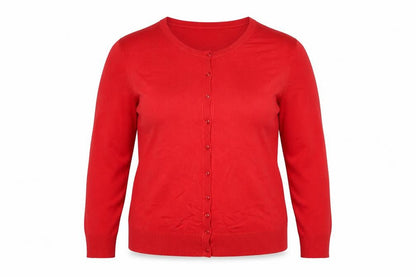 BHS Women’s Red Size 20 Round Neck Button Knit Cardigan
