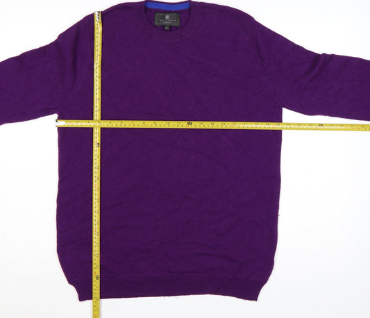 Marks and Spencer Unisex Purple M Merino Cashmere Crew Neck Pullover