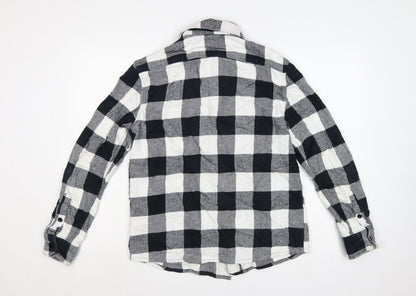 Dickies Men’s Black White Check Cotton Button-Up Work Shirt Medium
