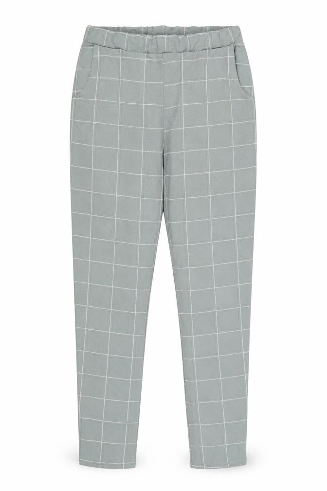 Front view of I Saw It First Women Green UK 8 Check Paperbag Tapered Trousers