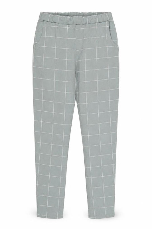 I Saw It First Women Green UK 8 Check Paperbag Tapered Trousers