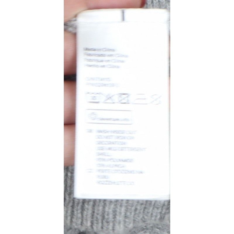 H&M Women Grey UK 16 Sequin Love Heart Crew Neck Knit Jumper