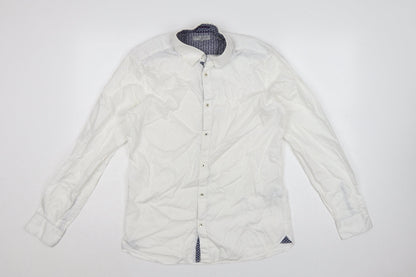Ted Baker Men’s White Size L Cotton Button-Up Long Sleeve Shirt