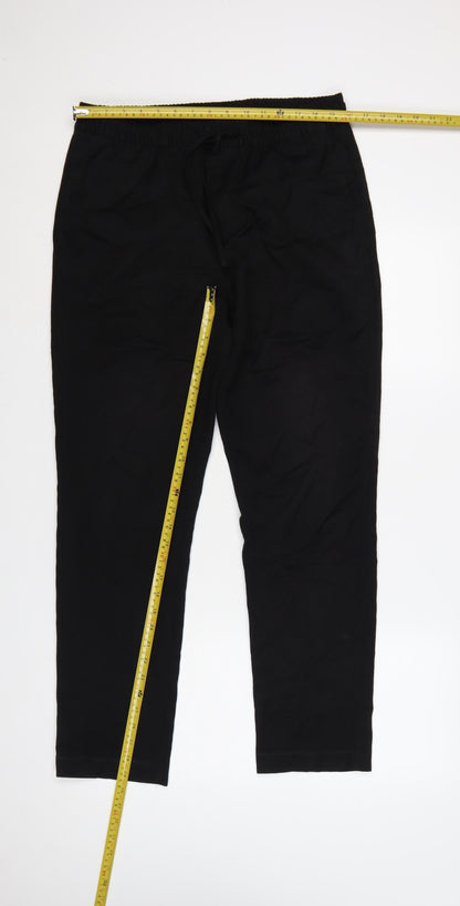 H&M Men's Black Slim Fit Jogger Trousers Size S Drawstring