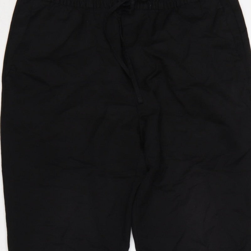 H&M Men's Black Slim Fit Jogger Trousers Size S Drawstring