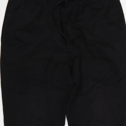 H&M Men's Black Slim Fit Jogger Trousers Size S Drawstring