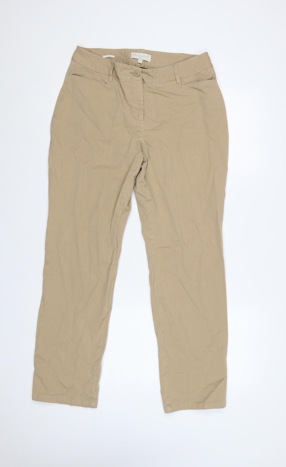 Talbots Women’s Beige UK 14 Straight Leg Chino Trousers