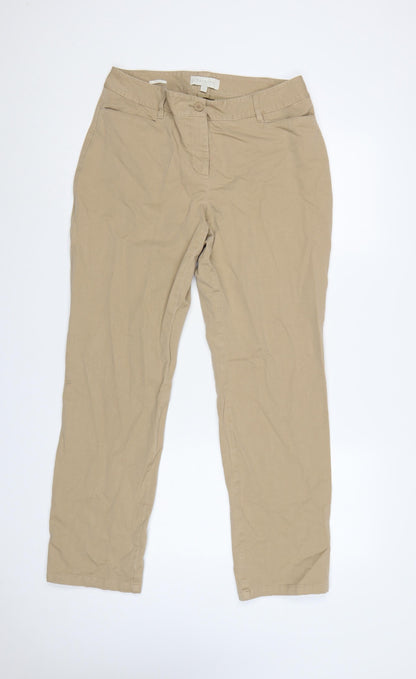 Talbots Women’s Beige UK 14 Straight Leg Chino Trousers