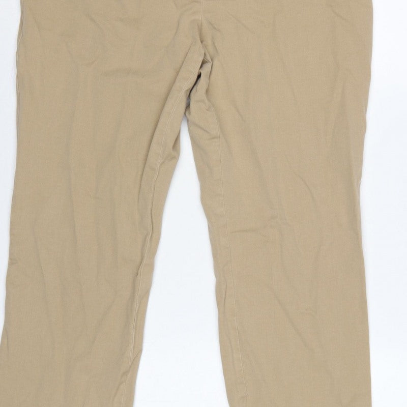 Talbots Women’s Beige UK 14 Straight Leg Chino Trousers