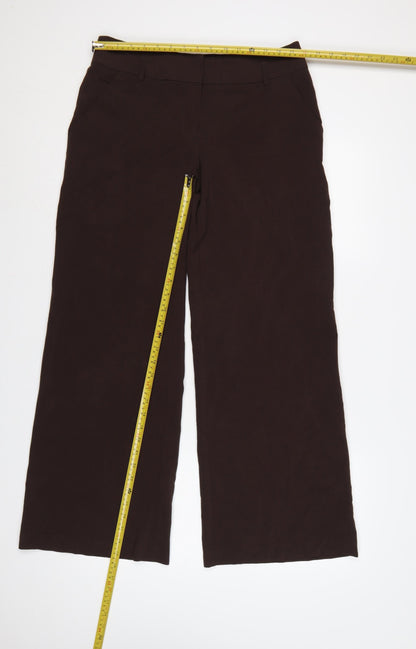 Marks & Spencer Women Brown UK 12 Wide Leg Tailored Dress Trousers