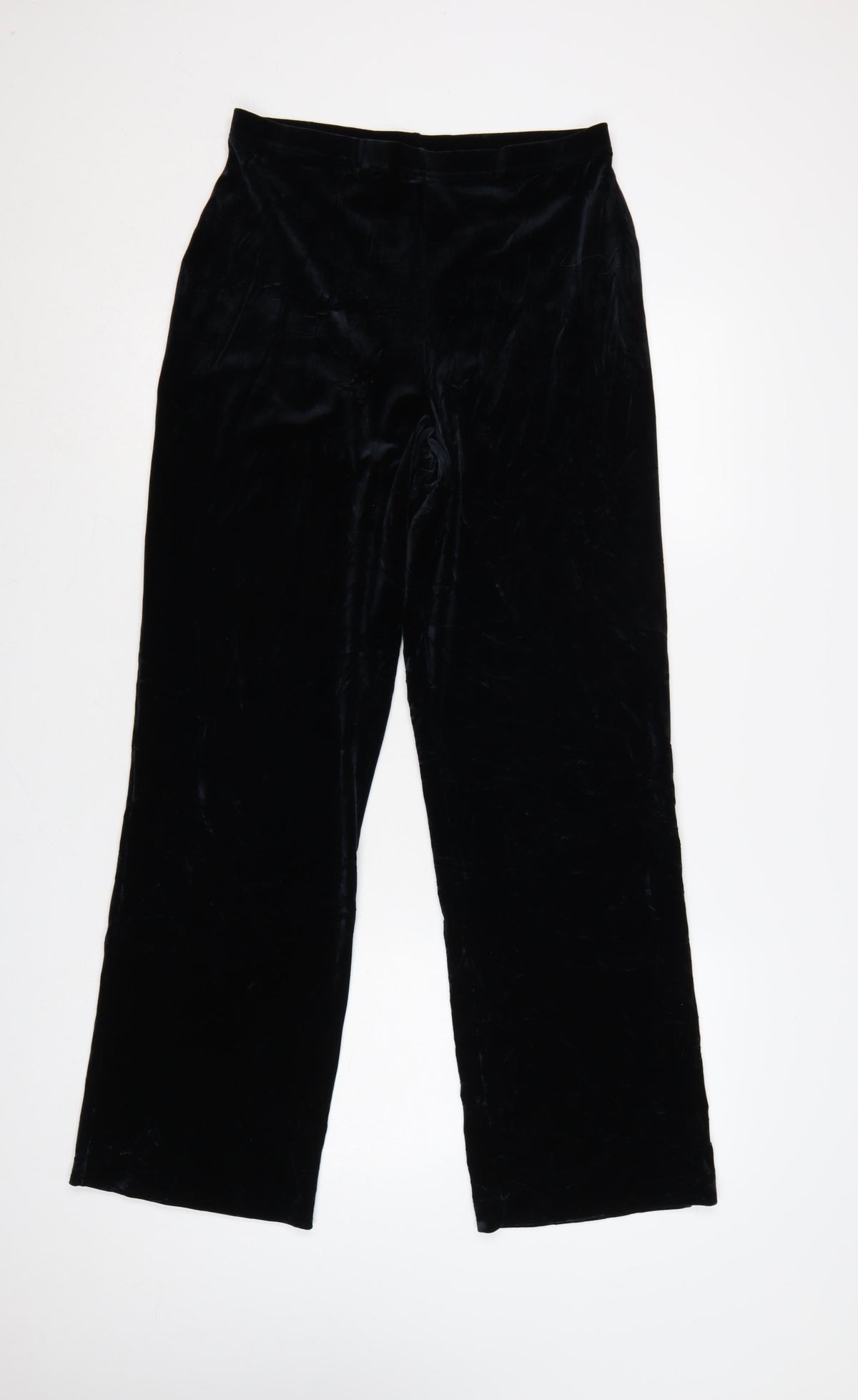 Marks & Spencer Women’s Black UK 14 Velvet Flared Trousers