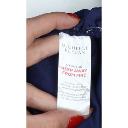 Michelle Keegan Women Blue UK 10 Bodycon Velour Ruched Knee Dress