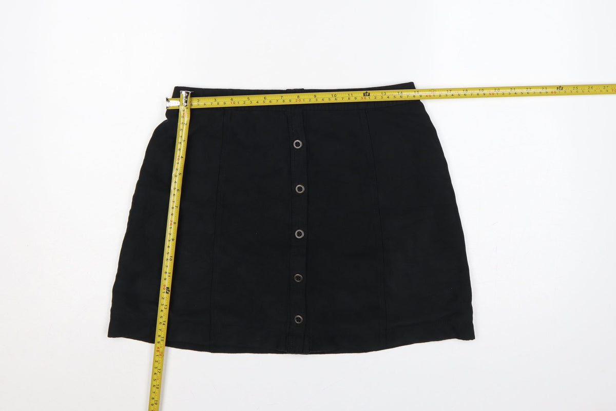 Hollister Women’s Black UK 10 Button Front Mini Pencil Skirt