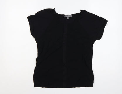 Limited Collection Women Black Size 10 Viscose Zip Shoulder Blouse