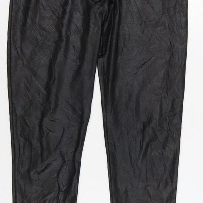 New Look Women Black Animal Print High Rise Stretch Leggings UK 10