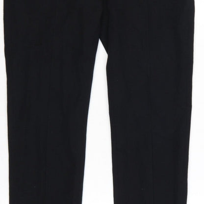 ARKET Women Black UK 10 High Rise Straight Tailored Trousers