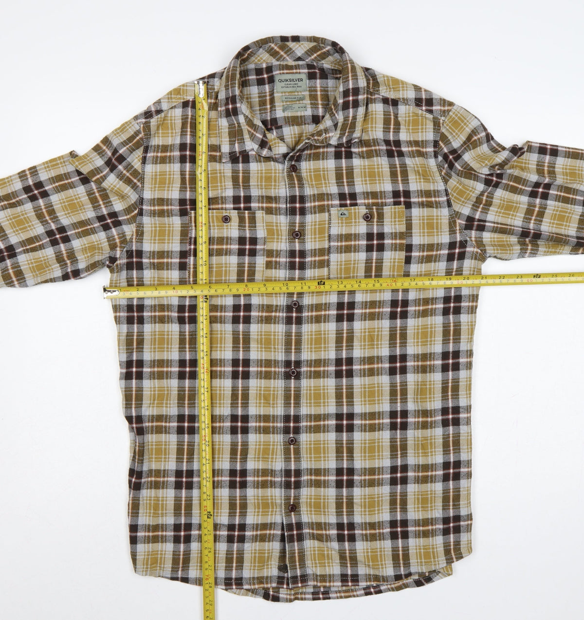 Quiksilver Men’s Multicoloured M Regular Fit Plaid Long Sleeve Shirt