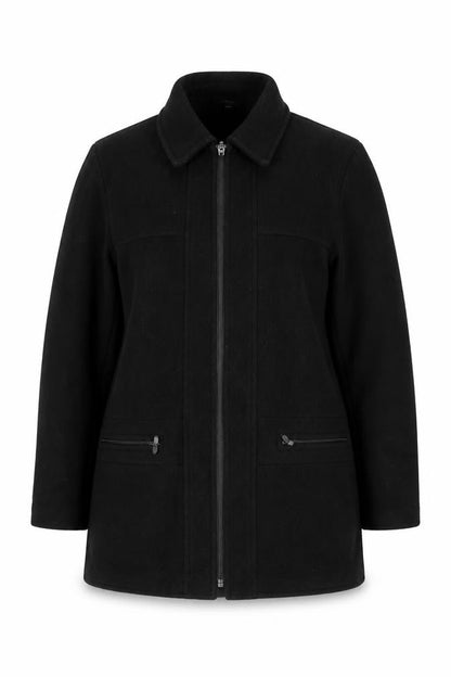 Bonmarché Women’s Black Size 16 Wool Mohair Short Zip Coat