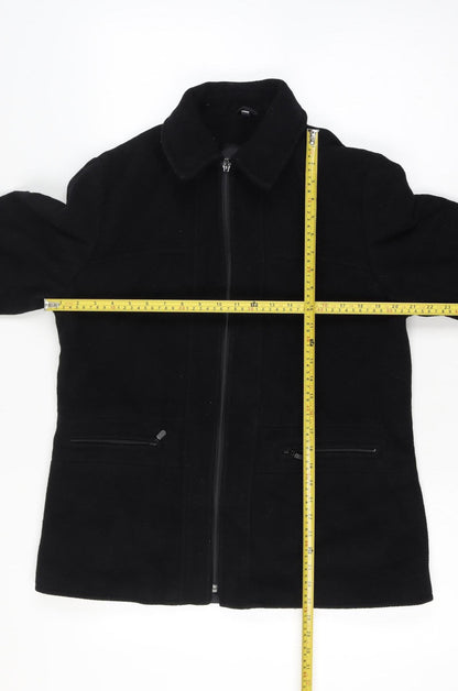 Bonmarché Women’s Black Size 16 Wool Mohair Short Zip Coat