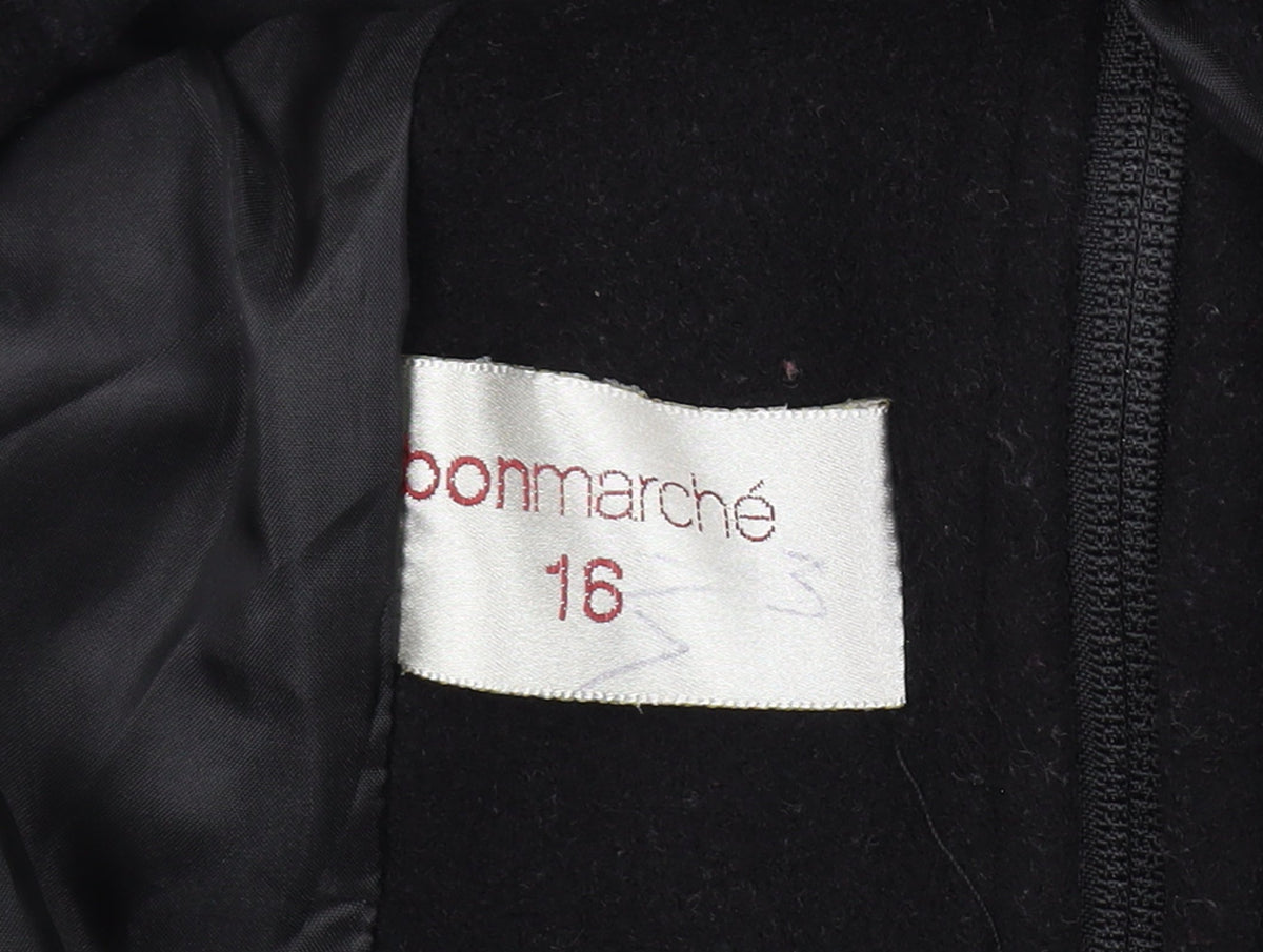Bonmarché Women’s Black Size 16 Wool Mohair Short Zip Coat