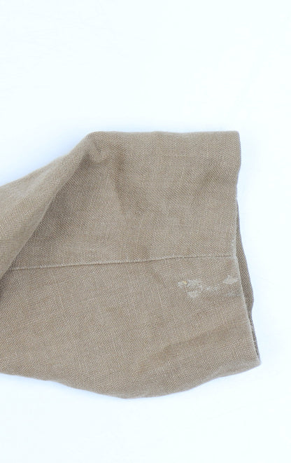 Per Una Pure Linen Size 14 Women Beige Long Button Coat Floral Lining