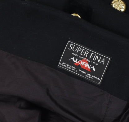 Alorna Women’s Black Size 18-20 Wool Blend Pea Coat Gold Buttons Size Unlabelled