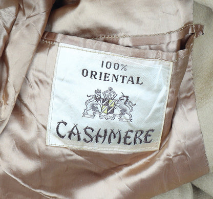 Oriental Cashmere Size L Men’s Beige 100% Cashmere Long Overcoat Lined