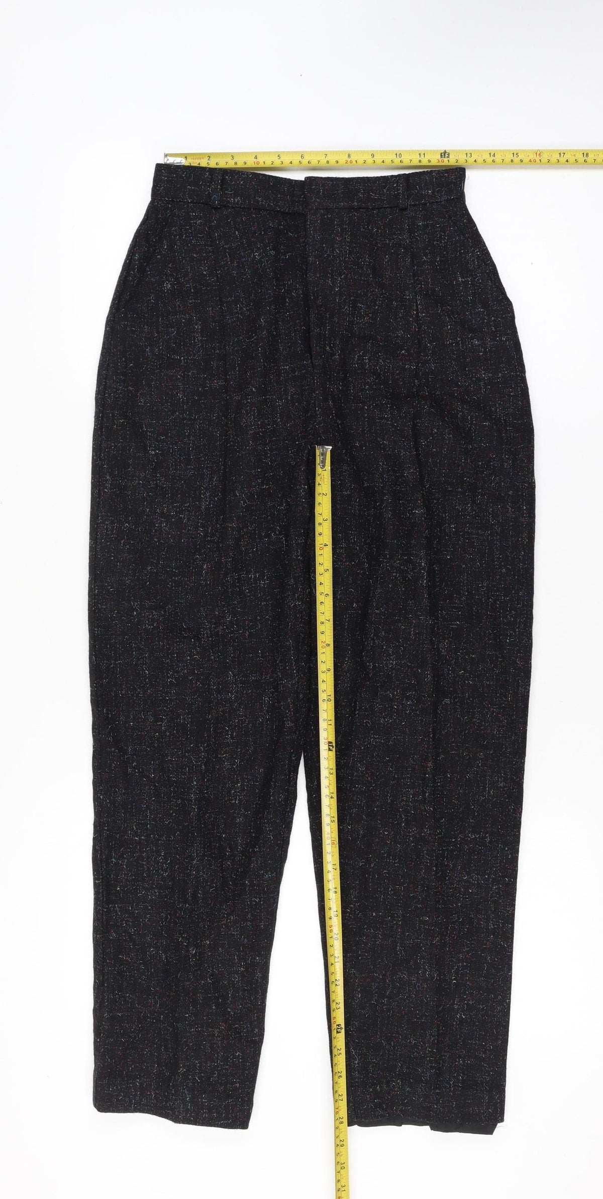 Lord Isaacs for Her Women’s Size 8 Black Tweed High Rise Tapered Trousers