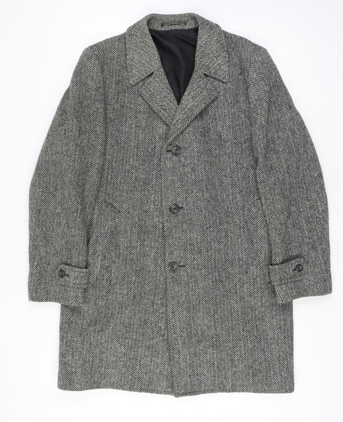 Harris Tweed Men’s Grey Wool Herringbone Blazer Jacket Size Unlabelled