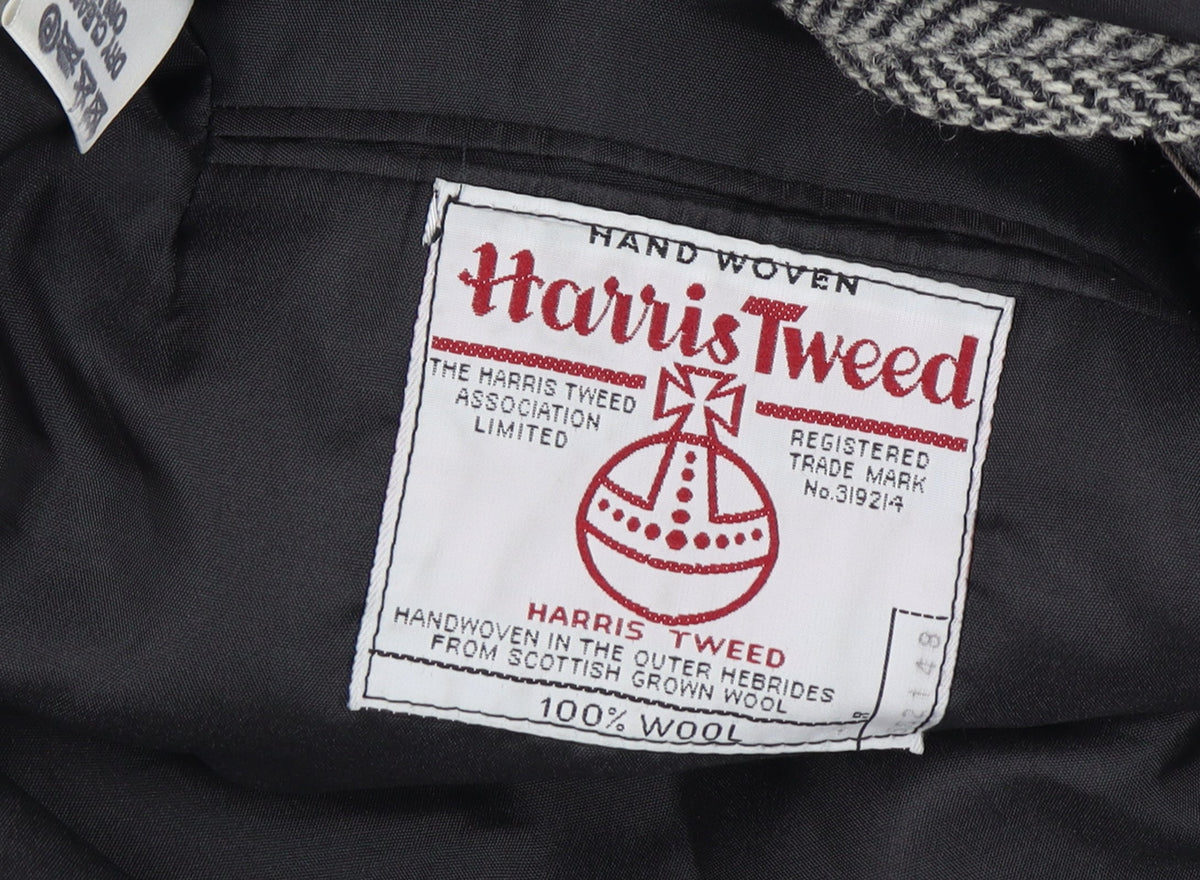 Harris Tweed Men’s Grey Wool Herringbone Blazer Jacket Size Unlabelled