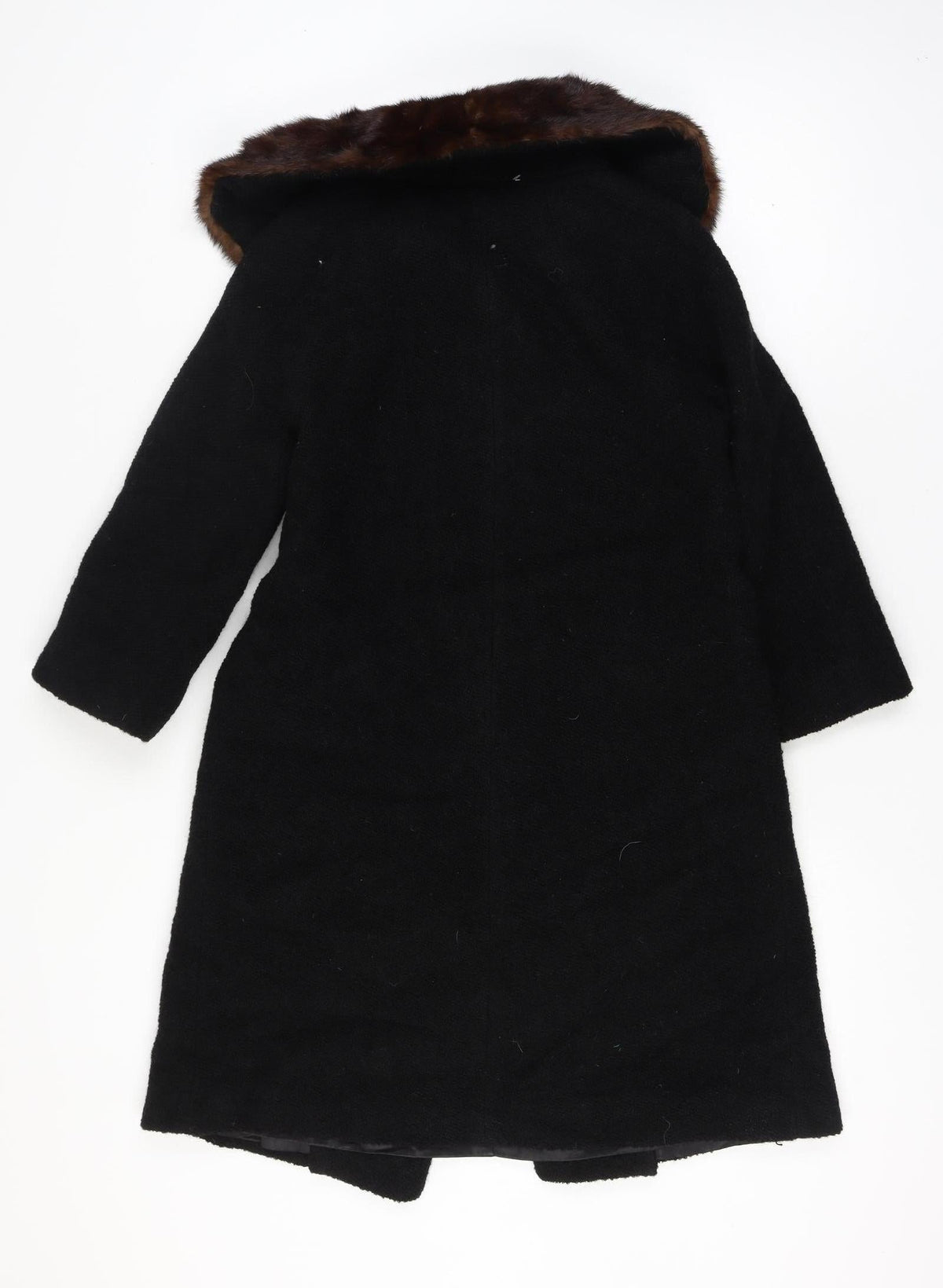 Dayton's Women’s Size 12 Black Long Vintage Fur Collar Overcoat